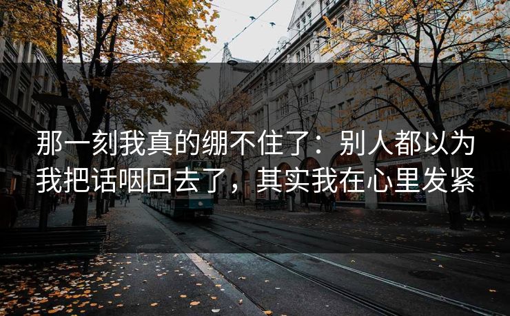 那一刻我真的绷不住了：别人都以为我把话咽回去了，其实我在心里发紧
